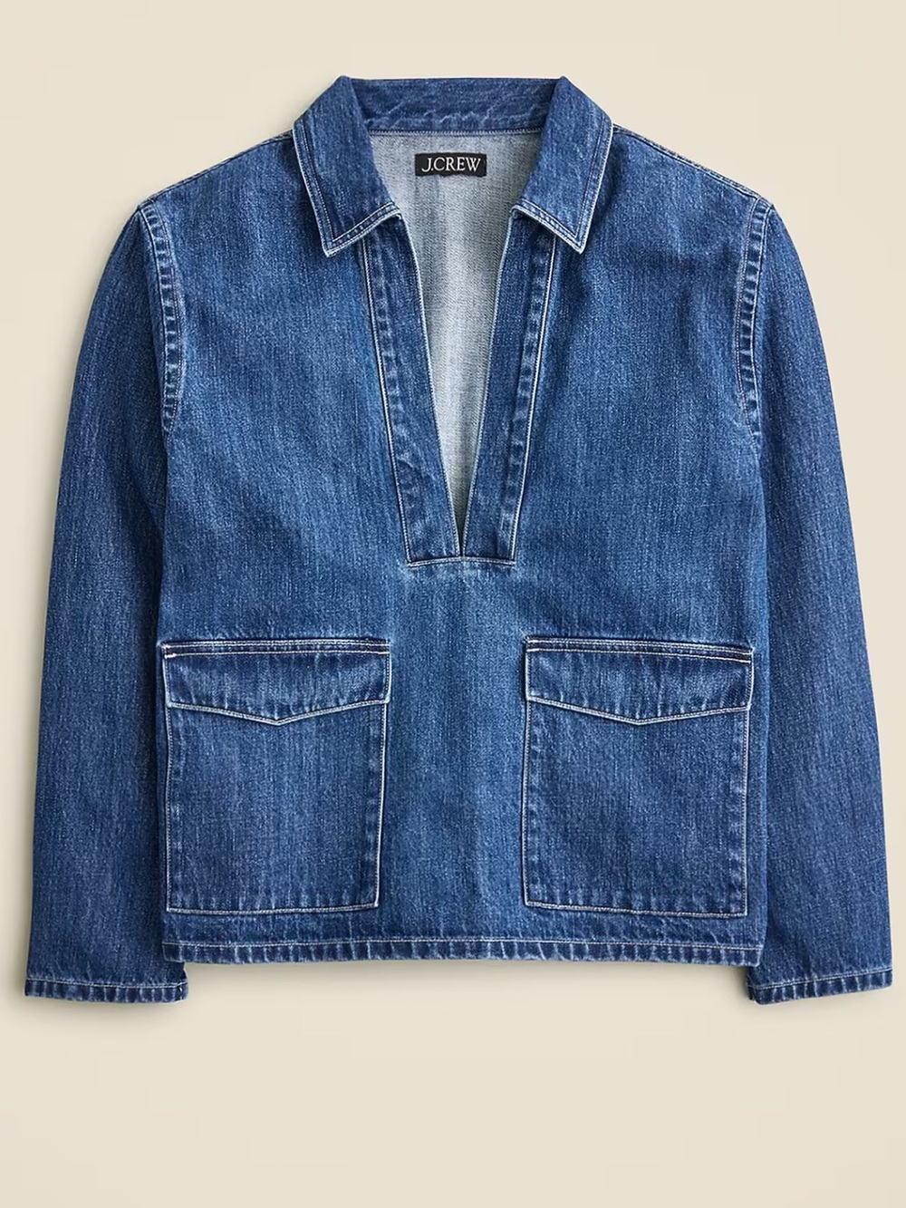J Crew Denim Popover Shirt | MEDIUM